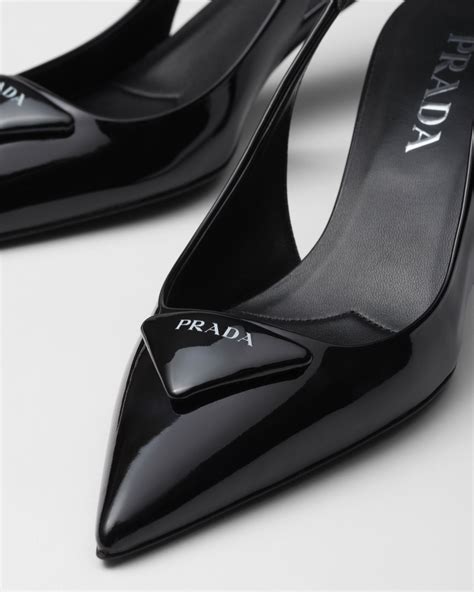 prada patent leather slingback pumps